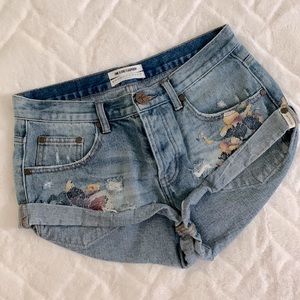 One x Oneteaspoon Orchid Bandits Shorts